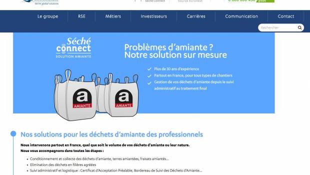 Séché ouvre un portail en ligne pour simplifier la gestion des déchets de chantiers amiantés