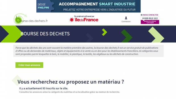 Une bourse des déchets pour se débarrasser des matériaux et équipements