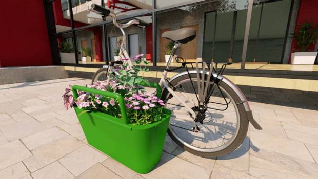 L’appui pour deux roues végétalisé