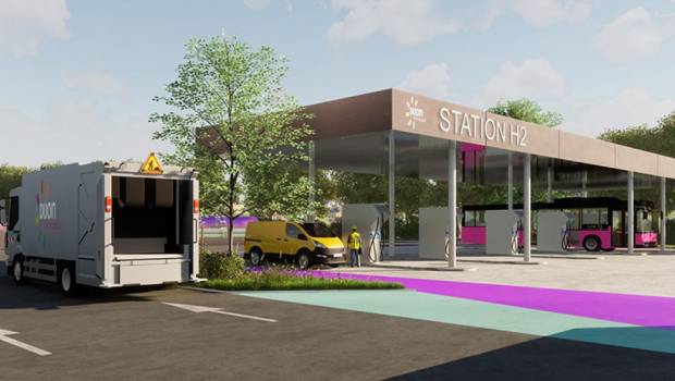 Dijon Métropole pose la première pierre de la future station d'hydrogène