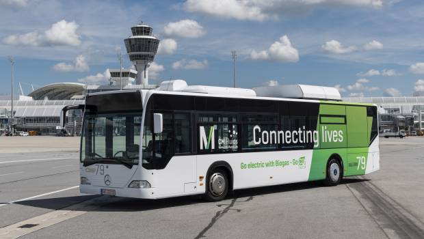 L’aéroport de Munich transforme ses bus diesel en bus roulant au biogaz