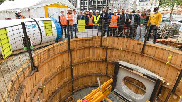 Le Sedif franchit la nationale 13 à l'aide d'un microtunnelier
