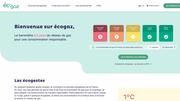 Un baromètre sur le niveau de tension du système gazier