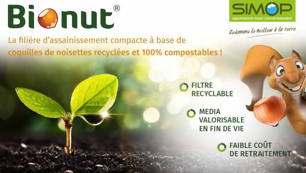 La solution d’assainissement Bionut de Simop composte son média filtrant