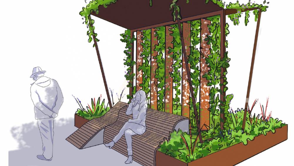 Une pergola végétalisée pour faire respirer les villes